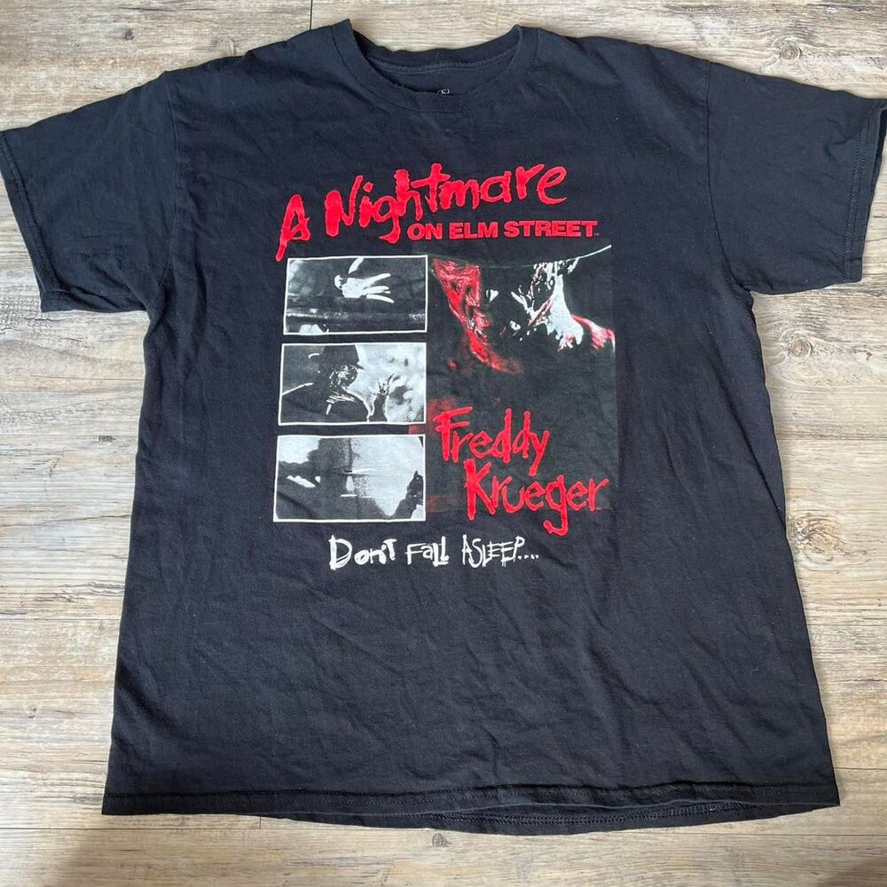 Halloween Freddy Kruger Graphic T-shirt Black Vintage Spooky - Picture 1 of 7